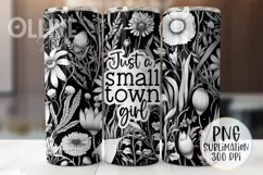 Just A Small Town Girl Wildflowers 20oz Tumbler Wrap PNG Product Image 1