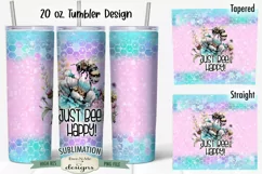 Just Bee Happy 20 oz Skinny Tumbler Sublimation |Bee Tumbler Product Image 1