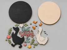 Just Winging It Goose SVG, Funny Goose Door Hanger File Product Image 2