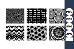 Abstract black and white geometric pattern vector set with c Product Image 1