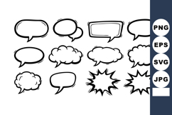 Comic Style Speech and Thought Bubbles Set Vector Illustrati Product Image 1