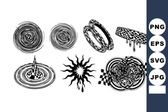 Abstract black and white circular geometric shapes vector ar Product Image 1