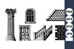 Classical Roman architectural elements column window roof do Product Image 1