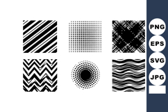 Black and white geometric patterns vector set with dots stri Product Image 1