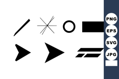Black simple geometric shapes icon set vector illustration f Product Image 1