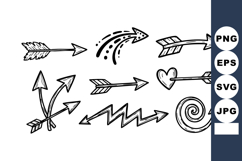 Hand Drawn Arrow Vector Set with Various Decorative and Dire Product Image 1