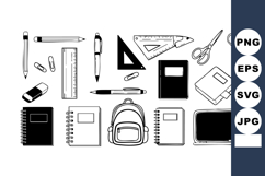 School stationery set with notebooks pens ruler scissors and Product Image 1