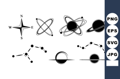 Astronomy symbols compass atoms planets solar system constel Product Image 1