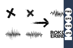 Grunge style arrow crosses and sound wave vector illustratio Product Image 1