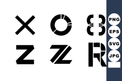 Geometric black abstract letterforms and symbols vector illu Product Image 1