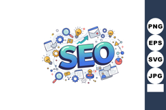 SEO concept with digital marketing icons and tools for onlin Product Image 1