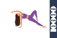 Woman practicing side plank yoga pose in purple activewear f Product Image 1