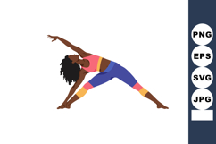 Woman practicing yoga stretching pose in colorful activewear Product Image 1