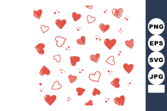 Red heart shapes scattered seamless pattern design for roman Product Image 1