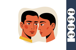 Two Faces Close Together Abstract Male and Female Portrait A Product Image 1