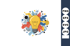 Light bulb with abstract colorful shapes and creative design Product Image 1