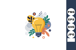 Light bulb concept with creative abstract shapes and colorfu Product Image 1