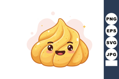Cute smiling cookie dough character with blush and sparkles Product Image 1