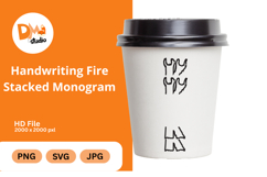 Handwriting Fire Stacked Monogram Product Image 1