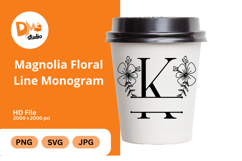 Magnolia Floral Line Monogram Product Image 1