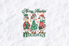 Merry Honkin Holidays Christmas Geese Shirt Design Product Image 3