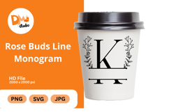 Rose Buds Line Monogram Product Image 1