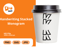 Handwriting Stacked Monogram Product Image 1