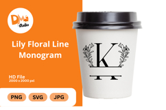 Lily Floral Line Monogram Product Image 1