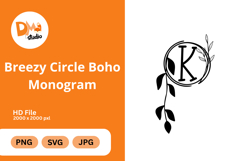 Breezy Circle Boho Monogram - Hand Drawn Floral Letter Set Product Image 1