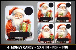 Christmas Money Card Template PNG I Santa Card Holders Product Image 1