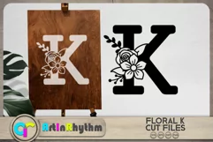 Floral letter K svg cut file / Botanical alphabet SVG Product Image 2
