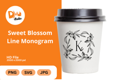 Sweet Blossom Line Monogram Product Image 1
