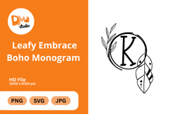 Leafy Embrace Boho Monogram Product Image 1