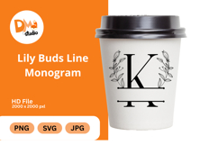 Lily Buds Line Monogram Product Image 1