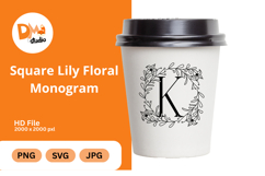 Square Lily Floral Monogram Product Image 1