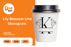 Lily Blossom Line Monogram Product Image 1