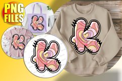 K Doodle Letter Valentine Bright Whimsical Charm! Product Image 1