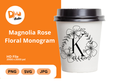 Magnolia Rose Floral Monogram Product Image 1