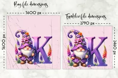 Alphabet Lunch Bag | Cute Gnome Lunch Bag | Monogram Tumbler Product Image 2