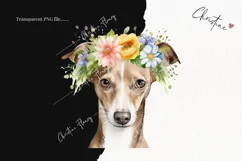 Watercolor Dogs with Flower Crowns Clipart | Watercolor Dog Product Image 2