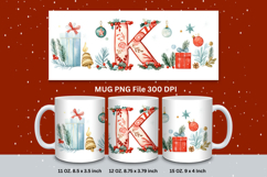 Christmas Mug Customizable Custom Winter Coffee Cup Letter K Product Image 1