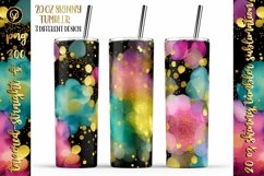 20 Oz Watercolor Splash Glitter Tumbler Wrap Product Image 1
