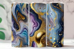 Abstract Gold Glitter Bubbles Marble Tumbler Wrap Product Image 1