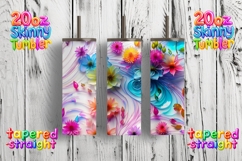 Vivid Color Swirl Floral Tumbler | 20oz Skinny Sublimation Product Image 1