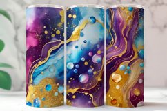 Abstract Gold Glitter Bubbles Marble Tumbler Wrap Product Image 1