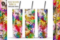 20 Oz Watercolor Splash Glitter Tumbler Wrap Product Image 1