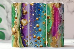 Abstract Gold Glitter Bubbles Marble Tumbler Wrap Product Image 1