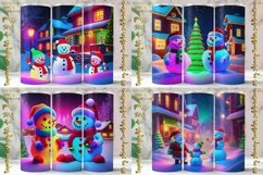 Neon colors Snowman Design 20 Oz Skinny Tumbler Png Product Image 2