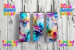 Swirl Flower 20oz Tumbler Wrap | Sublimation Design Product Image 1