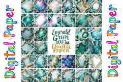 Emerald Green Gold Marble Digital Paper Product Image 2